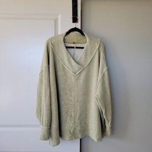 Free People light green/sage size M oversized sweatshirt/sweater